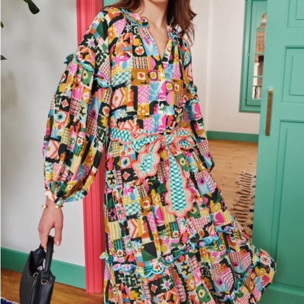 CeliaB Multicolor Long Sleeve Dress